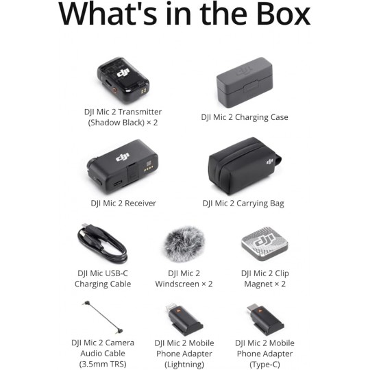 DJI Mic 2 (2 TX + 1 RX + Estuche de carga)